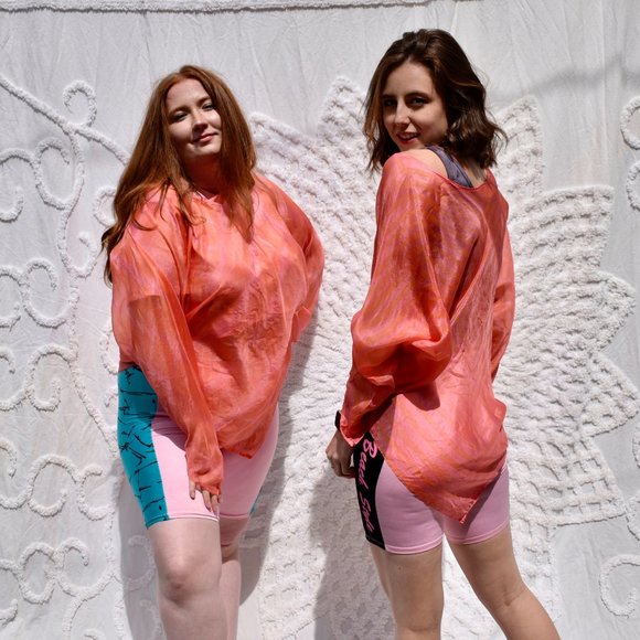 Vintage Pants - SOLD Vintage 80s pink blue color block bike shorts